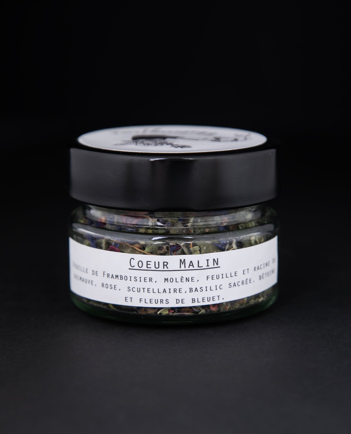 Clear glass jar of Blueberryjams'