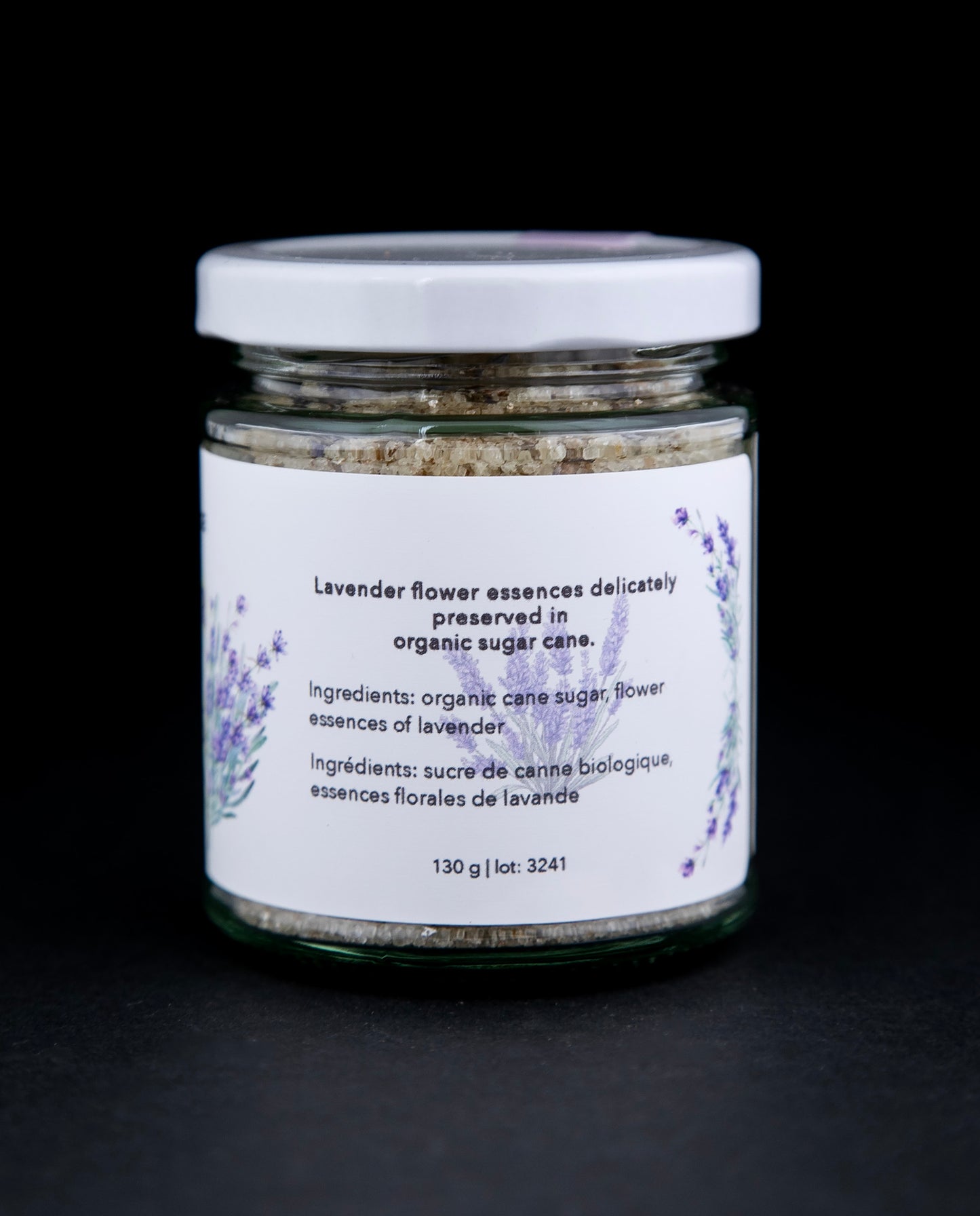 back of a 130g clear glass jar of The New New Age's