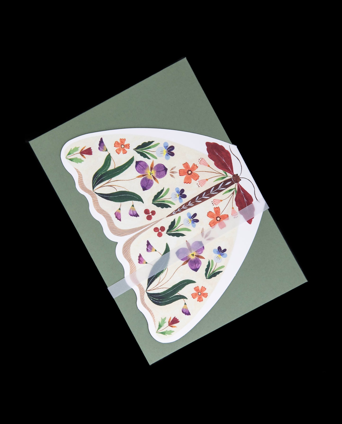 Floral Moth Greeting Card - Ivory | FLORA WAYCOTT