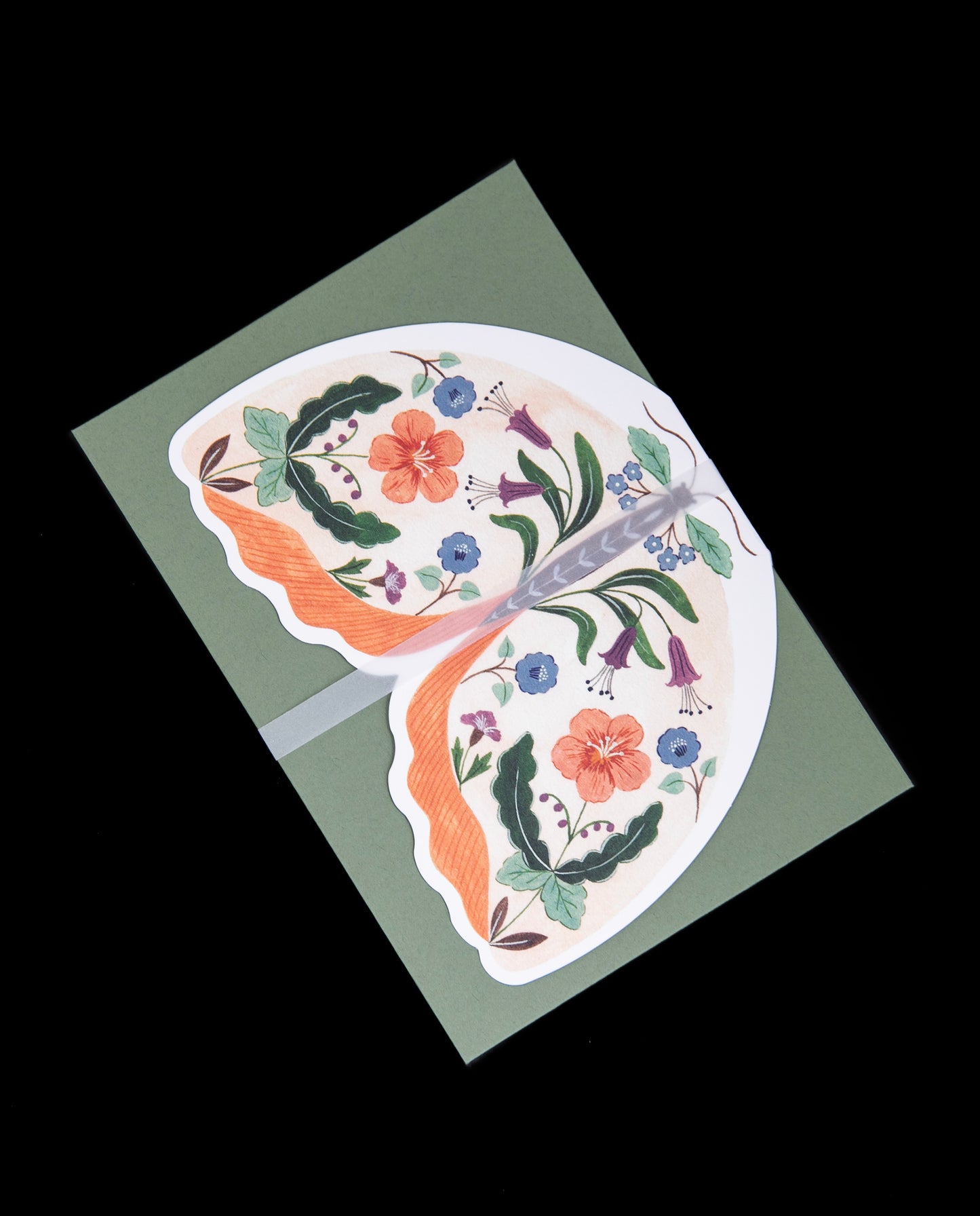 Floral Moth Greeting Card - Peach | FLORA WAYCOTT