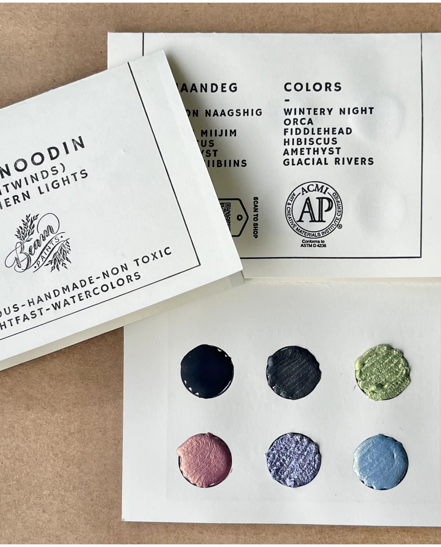 Carte de voyage d'aquarelles 'Northen Lights' | BEAM PAINTS