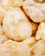 close up of frankincense resin nuggets