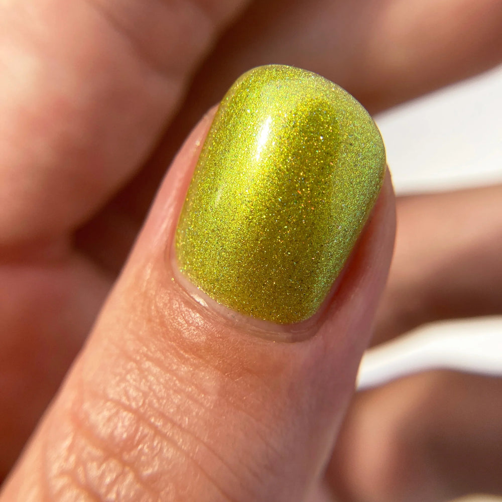 
                      
                        Close up of a thumb nail painted with Death Valley Nails' "terrestrial slug" nail polish
                      
                    