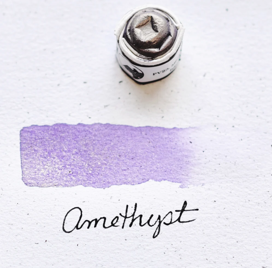 
                      
                        Swatch of Beam Paints' light purple-coloured "Amethyst " watercolour paintstone.
                      
                    