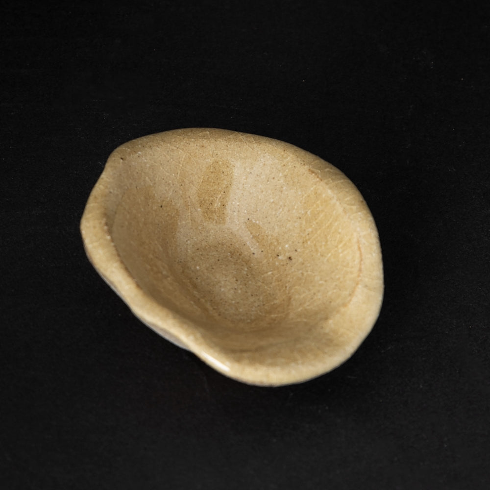 
                      
                        Small handmade stoneware dish with organic shape and clear glaze.
                      
                    