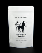 white resealable pouch of The New New Age's "Wounded Healer" herbal tea blend.