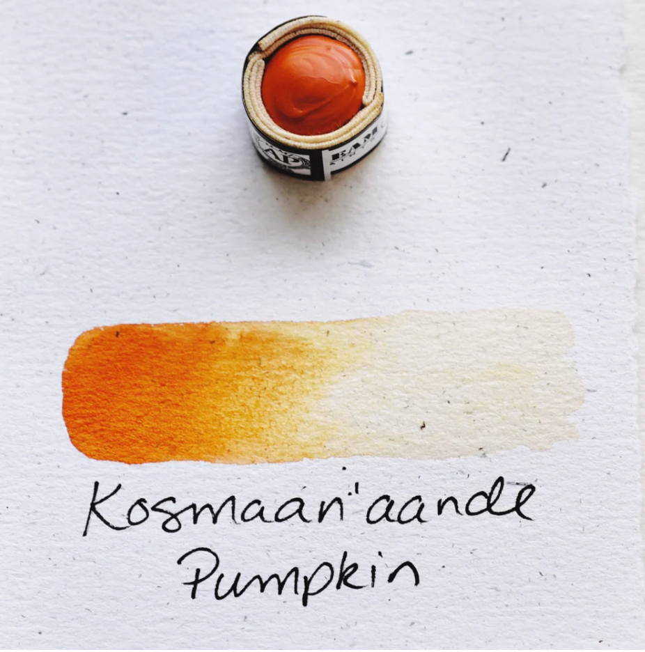 
                      
                        Swatch of Beam Paints' orange-coloured "Pumpkin" watercolour paintstone.
                      
                    